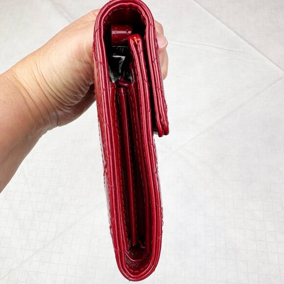 Aldo Red Quilted Patent Leather wallet / Wristlet Clutch - Picture 10 of 16